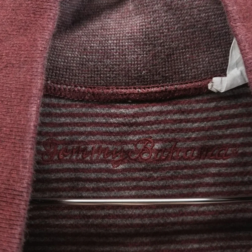 Tommy Bahama Sweater Mens 2XL Red‎ Reversible Quarter Zip Mock Neck Pullover